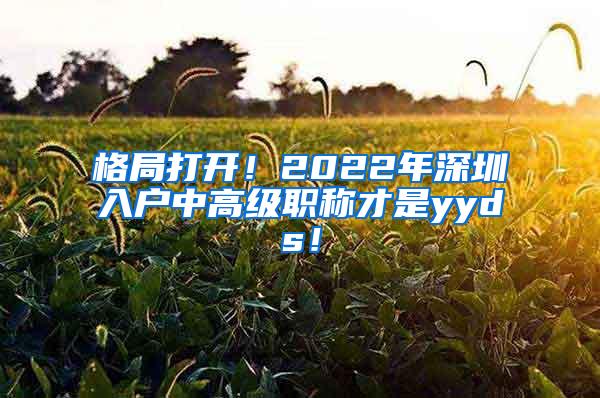 格局打开！2022年深圳入户中高级职称才是yyds！