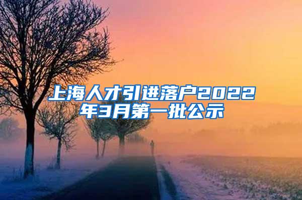 上海人才引进落户2022年3月第一批公示