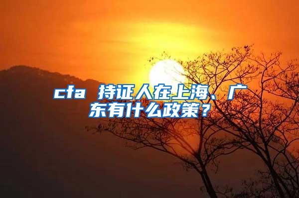 cfa 持证人在上海、广东有什么政策？