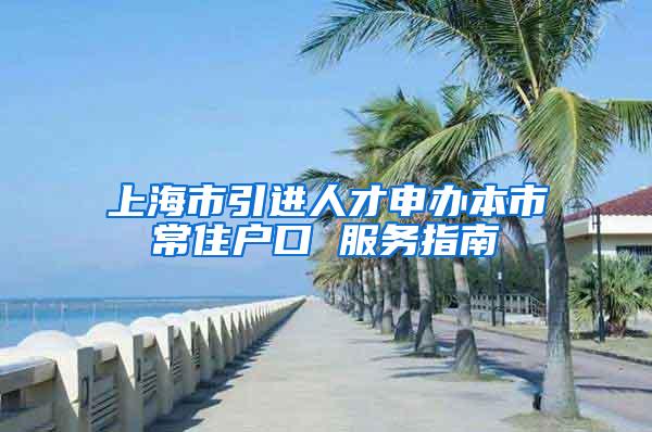上海市引进人才申办本市常住户口 服务指南