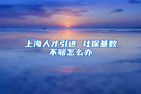 上海人才引进 社保基数不够怎么办