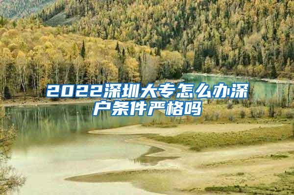 2022深圳大专怎么办深户条件严格吗