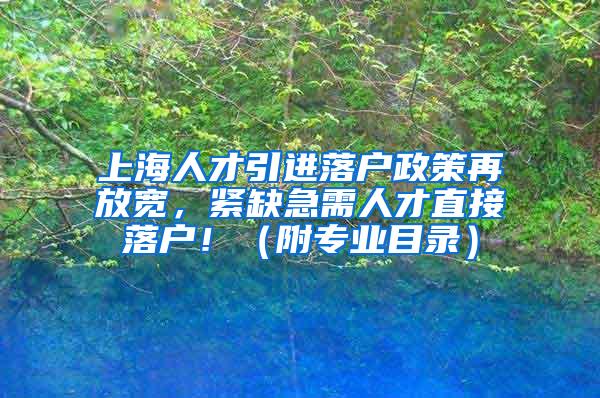 上海人才引进落户政策再放宽，紧缺急需人才直接落户！（附专业目录）