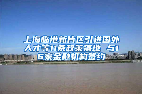 上海临港新片区引进国外人才等11条政策落地 与16家金融机构签约