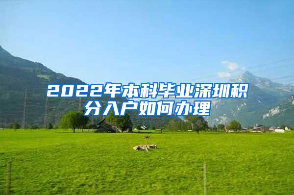 2022年本科毕业深圳积分入户如何办理