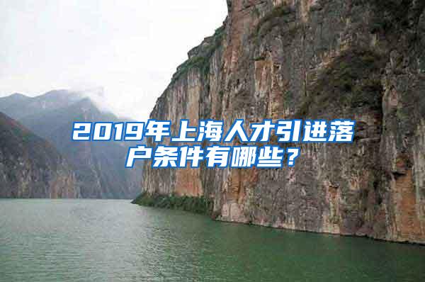 2019年上海人才引进落户条件有哪些？