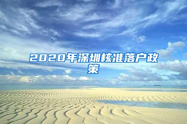 2020年深圳核准落户政策