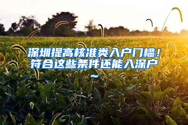 深圳提高核准类入户门槛！符合这些条件还能入深户~