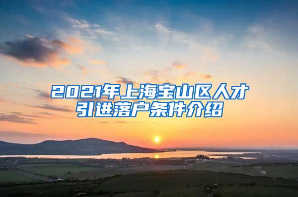 2021年上海宝山区人才引进落户条件介绍