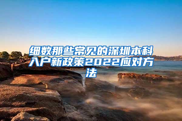 细数那些常见的深圳本科入户新政策2022应对方法