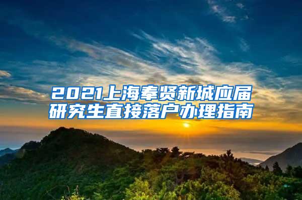2021上海奉贤新城应届研究生直接落户办理指南