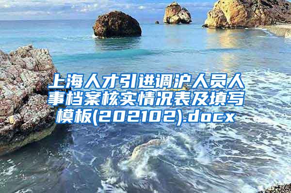 上海人才引进调沪人员人事档案核实情况表及填写模板(202102).docx
