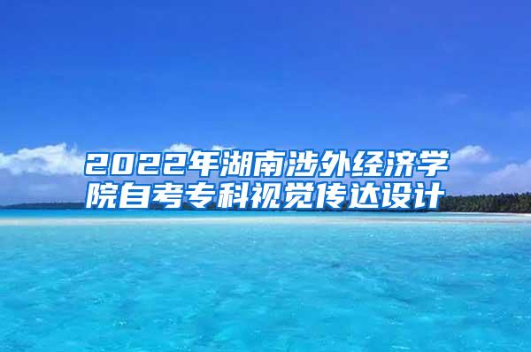 2022年湖南涉外经济学院自考专科视觉传达设计