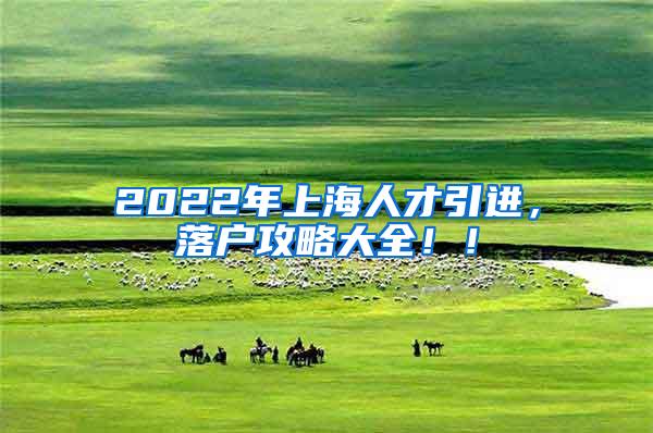2022年上海人才引进，落户攻略大全！！