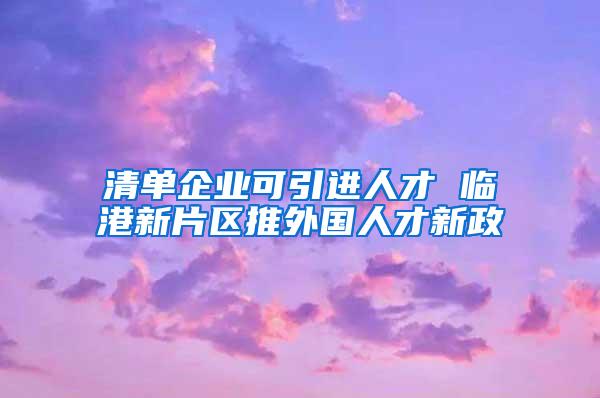 清单企业可引进人才 临港新片区推外国人才新政