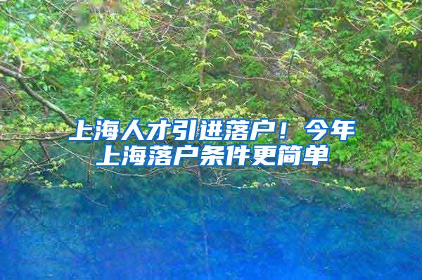 上海人才引进落户！今年上海落户条件更简单