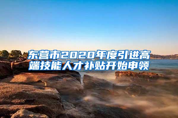 东营市2020年度引进高端技能人才补贴开始申领