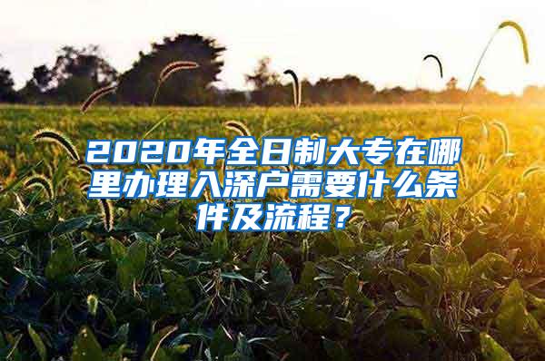 2020年全日制大专在哪里办理入深户需要什么条件及流程？