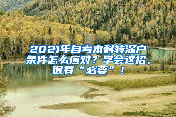 2021年自考本科转深户条件怎么应对？学会这招，很有“必要”！