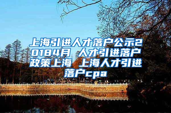 上海引进人才落户公示20184月 人才引进落户政策上海 上海人才引进落户cpa