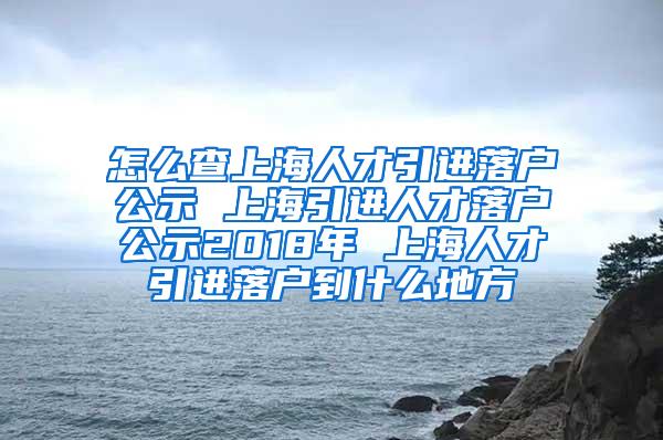 怎么查上海人才引进落户公示 上海引进人才落户公示2018年 上海人才引进落户到什么地方