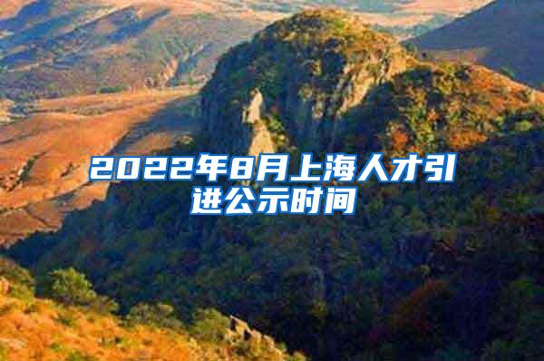 2022年8月上海人才引进公示时间