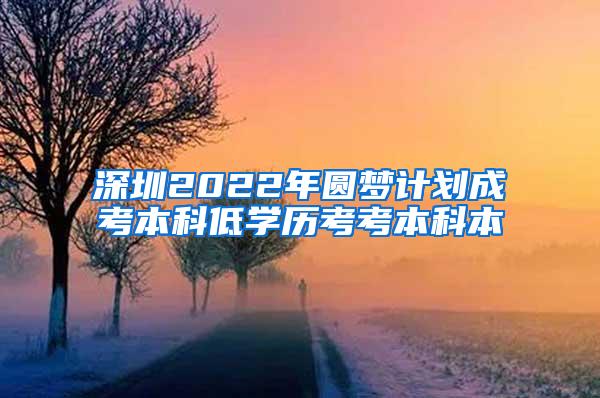 深圳2022年圆梦计划成考本科低学历考考本科本