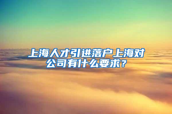 上海人才引进落户上海对公司有什么要求？