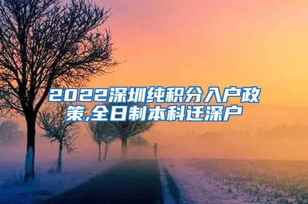 2022深圳纯积分入户政策,全日制本科迁深户