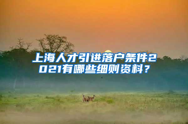 上海人才引进落户条件2021有哪些细则资料？