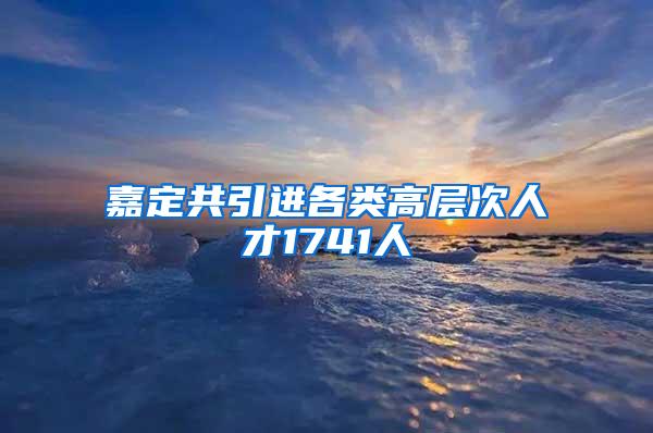 嘉定共引进各类高层次人才1741人