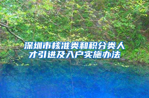 深圳市核准类和积分类人才引进及入户实施办法