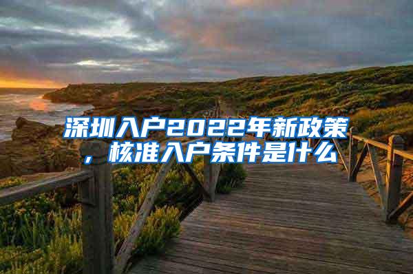 深圳入户2022年新政策，核准入户条件是什么