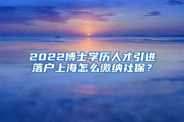 2022博士学历人才引进落户上海怎么缴纳社保？