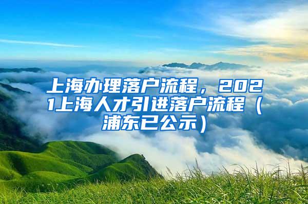 上海办理落户流程，2021上海人才引进落户流程（浦东已公示）