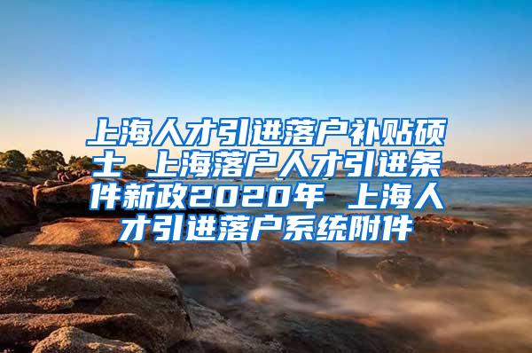 上海人才引进落户补贴硕士 上海落户人才引进条件新政2020年 上海人才引进落户系统附件