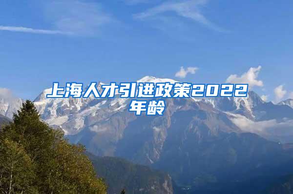 上海人才引进政策2022年龄