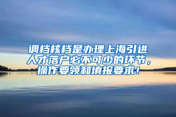 调档核档是办理上海引进人才落户必不可少的环节，操作要领和填报要求！