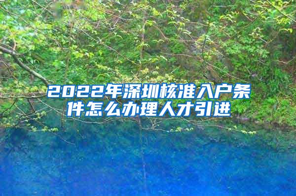 2022年深圳核准入户条件怎么办理人才引进