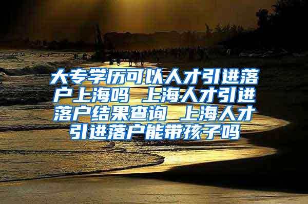 大专学历可以人才引进落户上海吗 上海人才引进落户结果查询 上海人才引进落户能带孩子吗