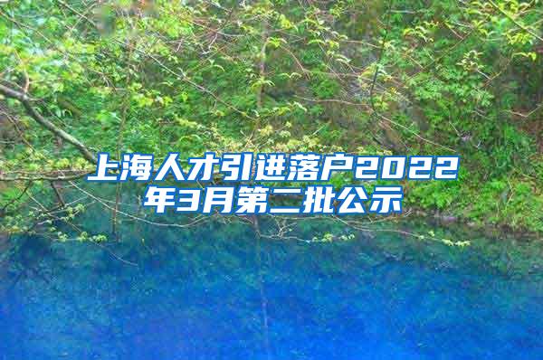 上海人才引进落户2022年3月第二批公示