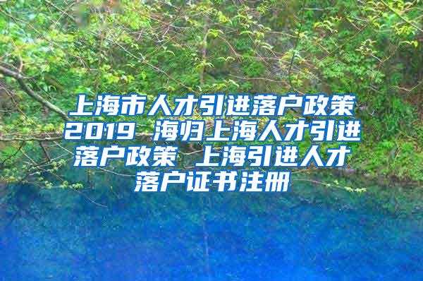 上海市人才引进落户政策2019 海归上海人才引进落户政策 上海引进人才落户证书注册