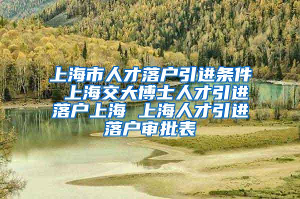 上海市人才落户引进条件 上海交大博士人才引进落户上海 上海人才引进落户审批表