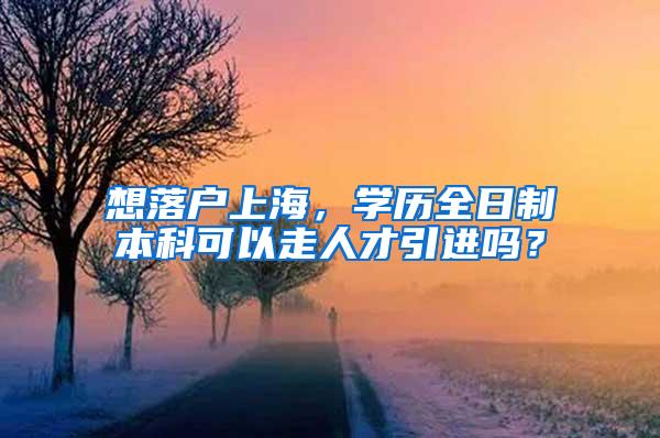 想落户上海，学历全日制本科可以走人才引进吗？