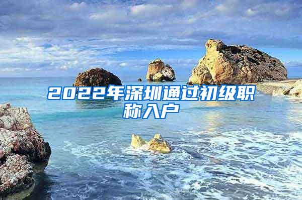 2022年深圳通过初级职称入户