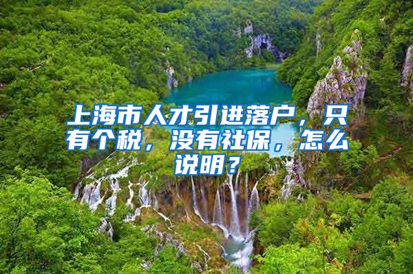 上海市人才引进落户，只有个税，没有社保，怎么说明？