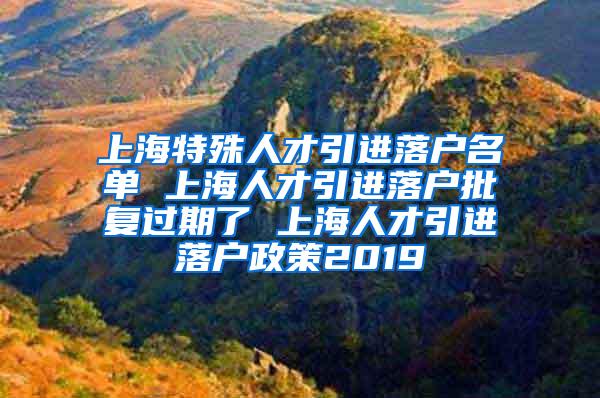 上海特殊人才引进落户名单 上海人才引进落户批复过期了 上海人才引进落户政策2019