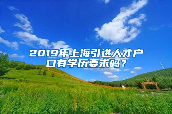 2019年上海引进人才户口有学历要求吗？