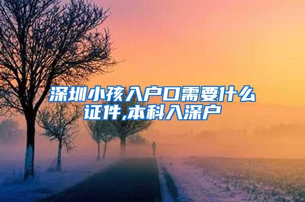 深圳小孩入户口需要什么证件,本科入深户