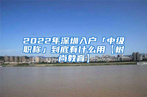 2022年深圳入户「中级职称」到底有什么用【树尚教育】